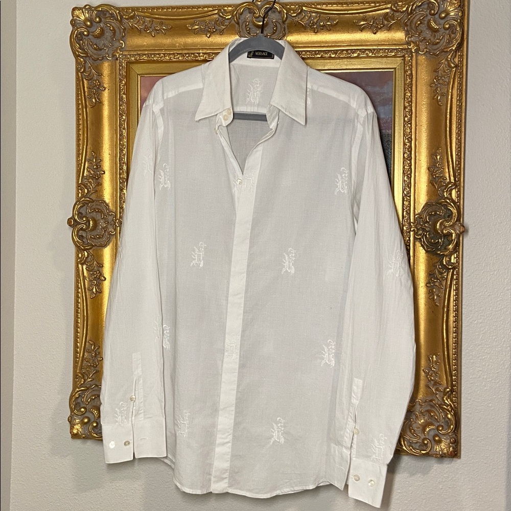 Vintage Versace Elegant White Dress Shirt
